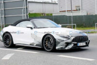 5 Mercedes Amg Sl Spied With Minimal Camo Showing Production Look 2022 Mercedes Amg Sl Class