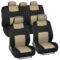 Car Seat Covers For Kia Optima 4 Tone Beige & Black W/ Split Bench Kia Optima Seat Covers