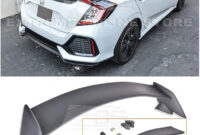 replacement for 4 4 honda civic hatchback fk4 fk4 jdm type r style rear trunk lid wing spoiler ( abs plastic primer black ) spoiler for honda civic