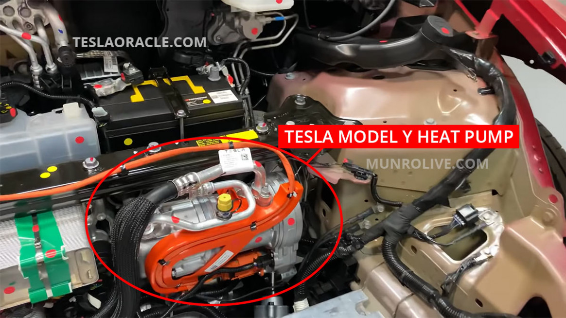 Engine tesla model y heat pump