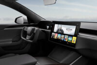 tesla unveils new model s with new interior, crazy steering wheel tesla model s refresh interior